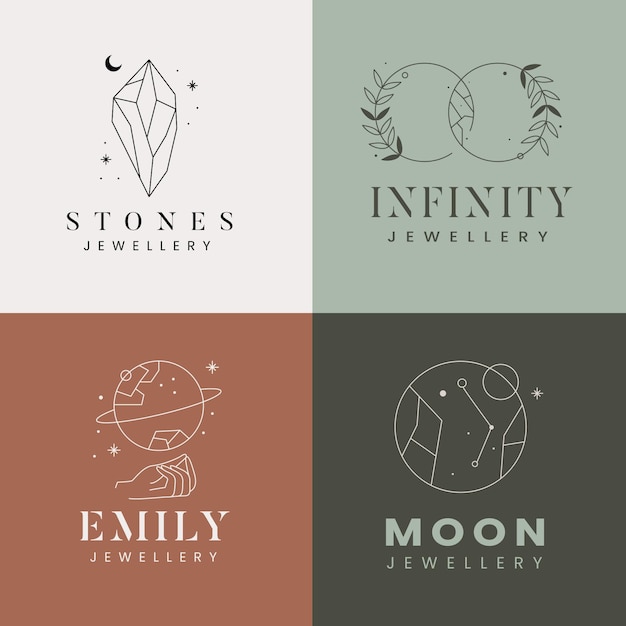 Free vector hand drawn jewelry logo collection