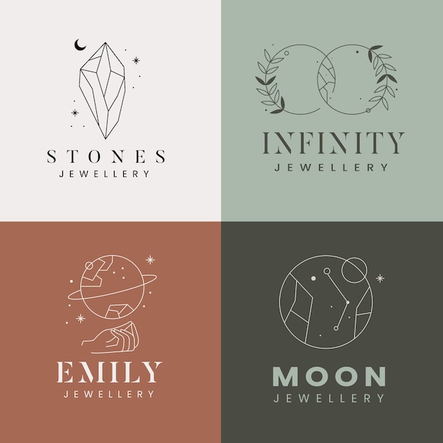 Hand drawn jewelry logo collection