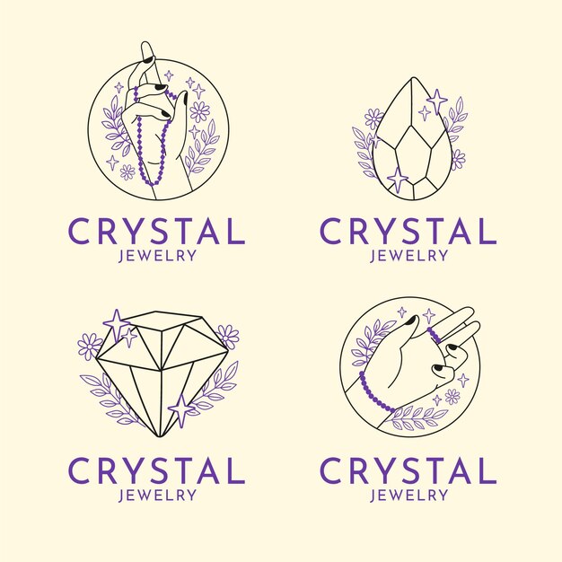 Hand drawn jewelry logo collection