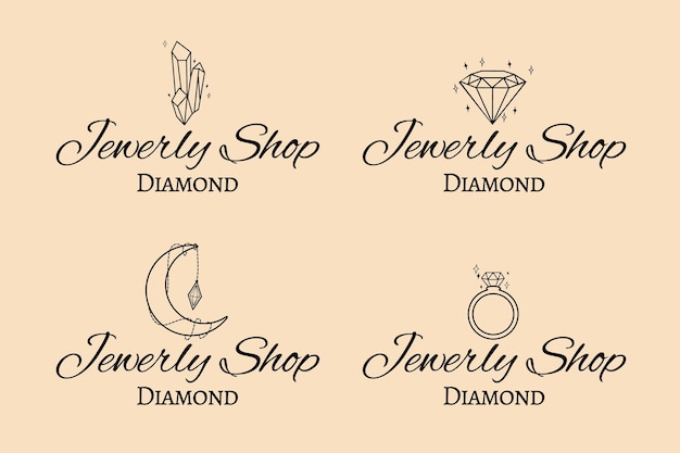 Hand drawn jewelry logo collection