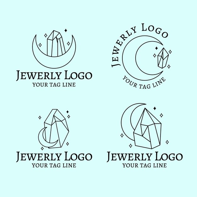 Hand drawn jewelry logo collection