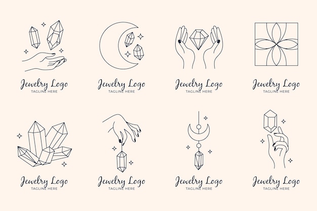 Free vector hand drawn jewelry logo pack