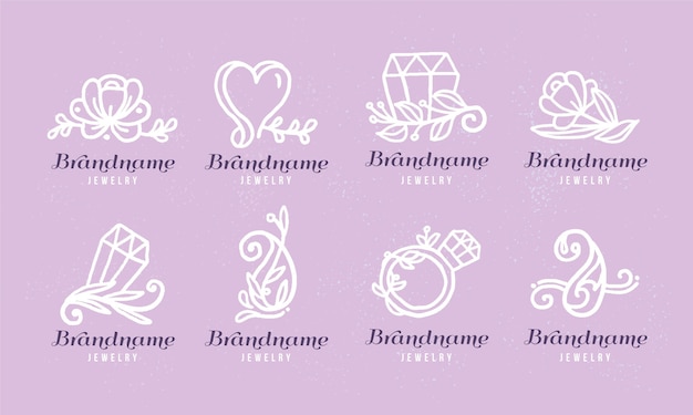 Free vector hand drawn jewelry logo pack