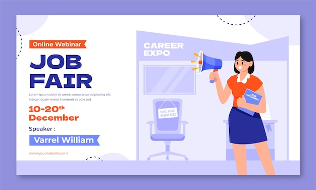 Free vector hand drawn job fair   webinar