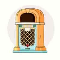 Free vector hand drawn jukebox illustration