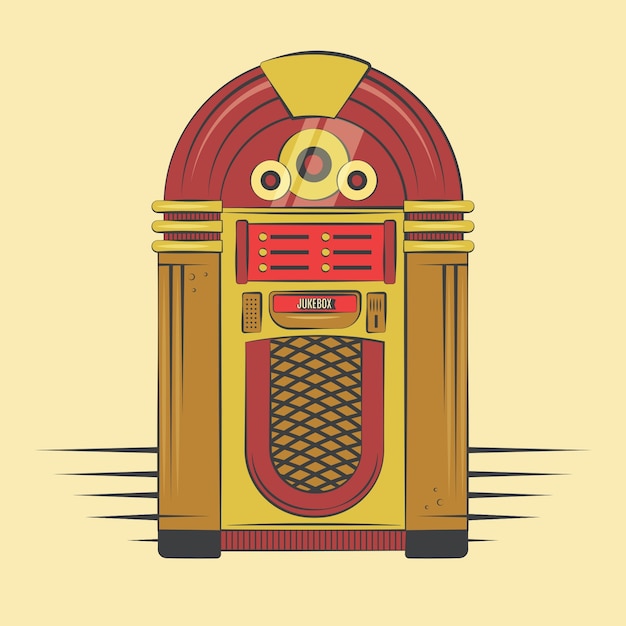 Бесплатное векторное изображение Нарисованная рукой иллюстрация музыкального автомата