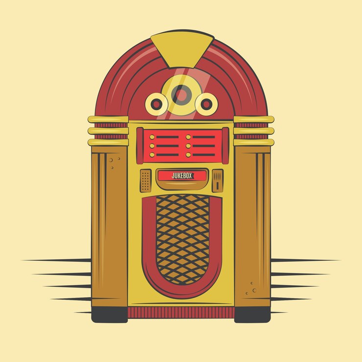 무료 Vector 손으로 그린 주크박스 그림