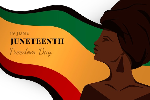 손으로 그린 juneteenth 배경