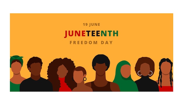 손으로 그린 juneteenth 배너