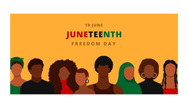 Hand drawn juneteenth  banner