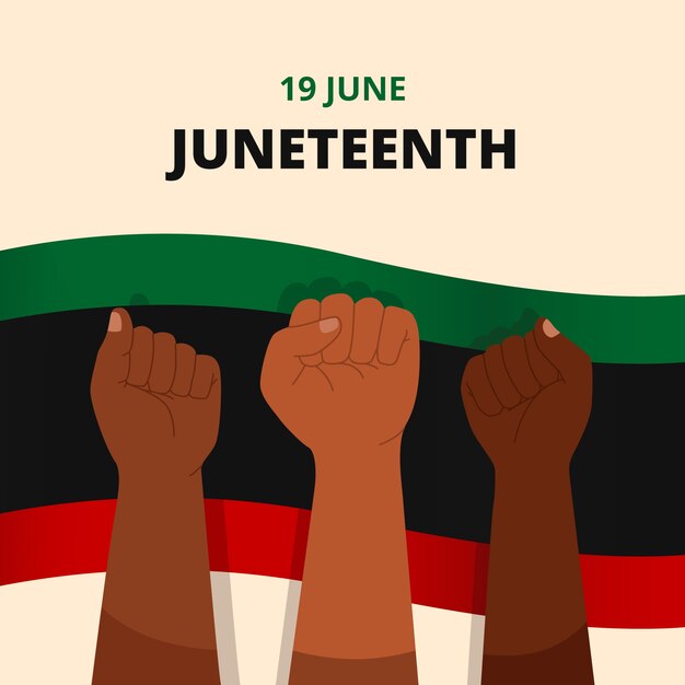 무료 벡터 손으로 그린 juneteenth 그림