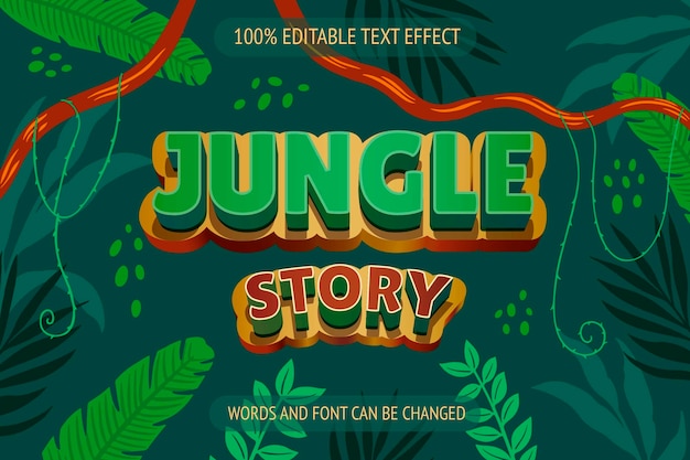 Free vector hand drawn jungle text effect