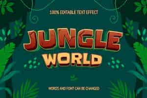 Free vector hand drawn jungle text effect