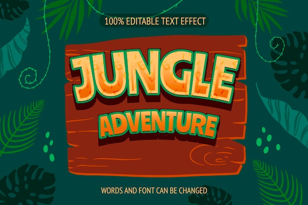 Free vector hand drawn jungle text effect