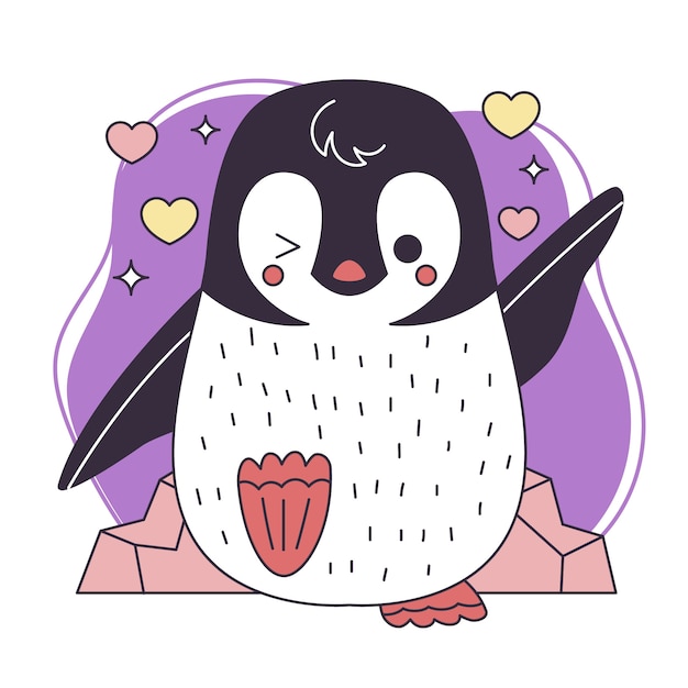 Free vector hand drawn kawaii animal illustration