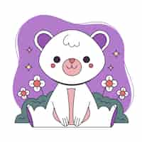 Vettore gratuito illustrazione animale kawaii disegnata a mano