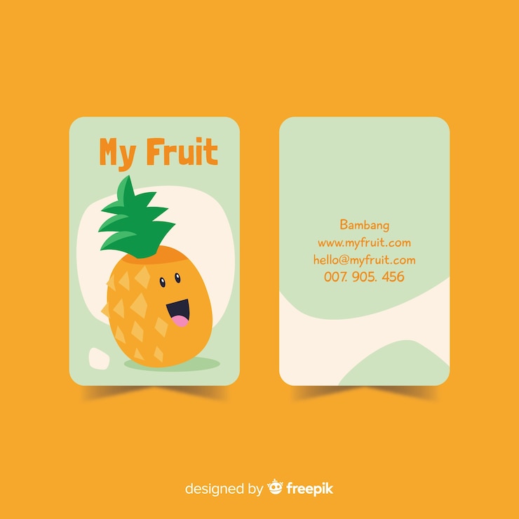 Free Vector hand drawn kawaii business card template