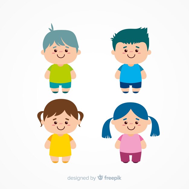 손으로 그린 귀여운 캐릭터 컬렉션