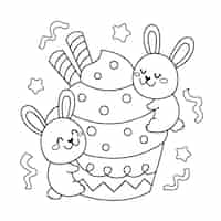 Free vector hand drawn kawaii coloring book illustration