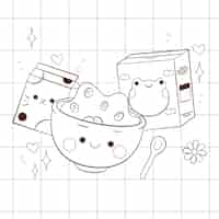 Free vector hand drawn kawaii coloring book