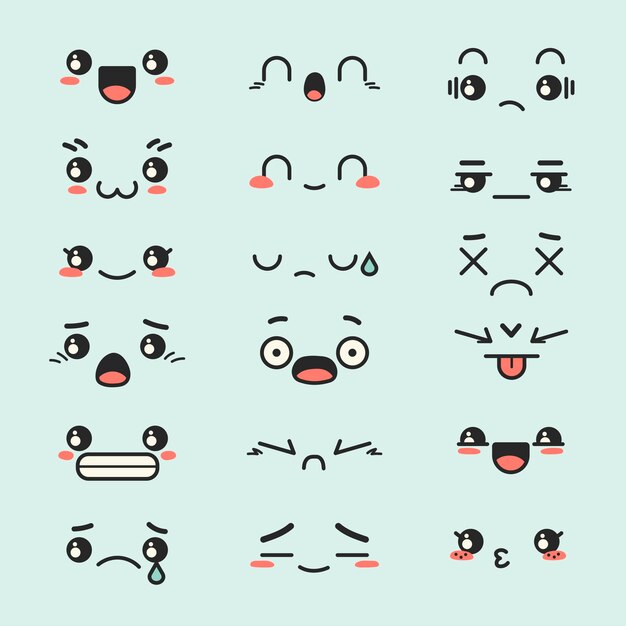 手描きカワイイ顔コレクション