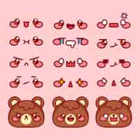 Free vector hand drawn kawaii face collection