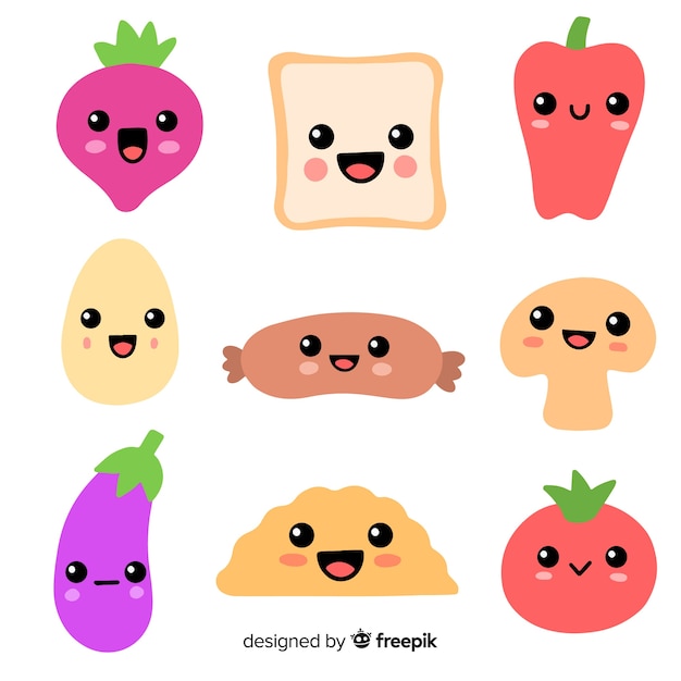 comida fofa kawaii 14044966 Vetor no Vecteezy