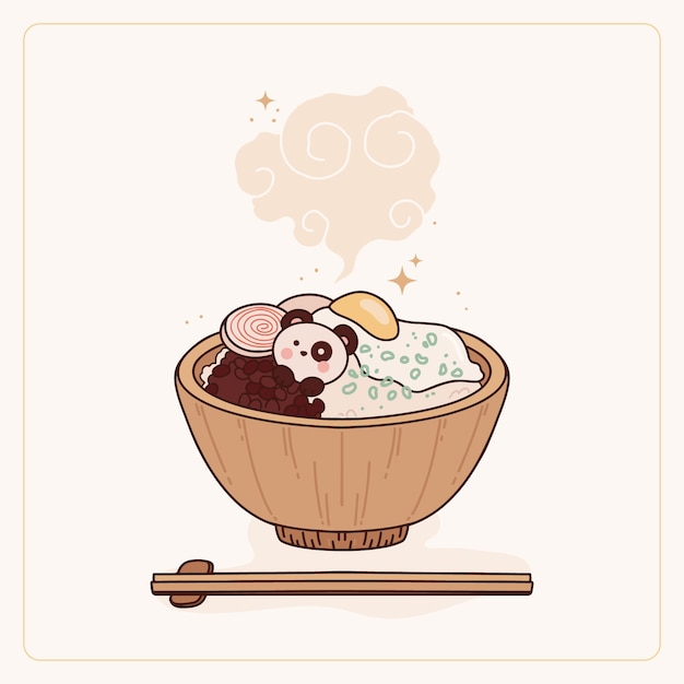 Free vector hand drawn kawaii food collection