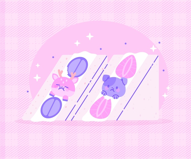 Free vector hand drawn kawaii food collection