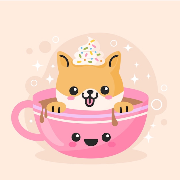 Free vector hand drawn kawaii food illustration