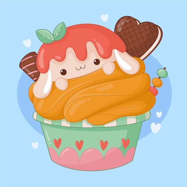 手描きのかわいい食べ物のイラスト