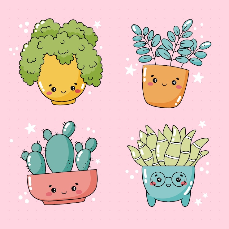 無料Vector 手描きカワイイイラストセット