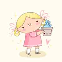 Free vector hand drawn kawaii illustration