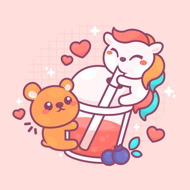 Vettore gratuito illustrazione kawaii disegnata a mano