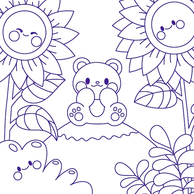 Free vector hand drawn kawaii illustration