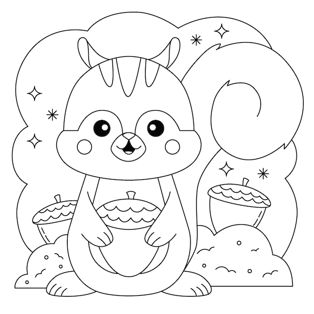 Hand drawn kawaii illustration