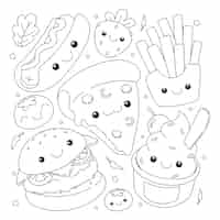 Free vector hand drawn kawaii illustration