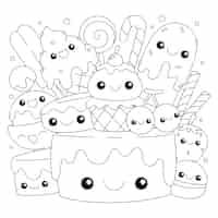 Free vector hand drawn kawaii illustration