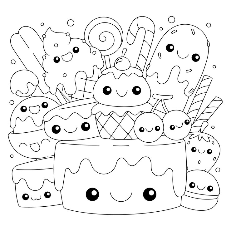 Free Vector hand drawn kawaii illustration