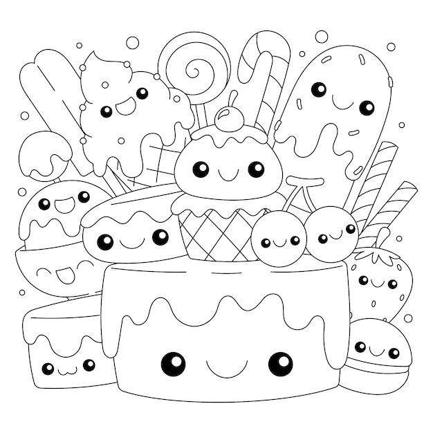 カワイイの手描きイラスト