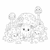 無料ベクター 手描きのかわいいイラスト