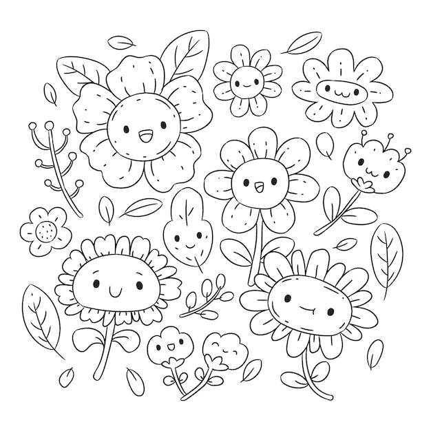 Free vector hand drawn kawaii illustration