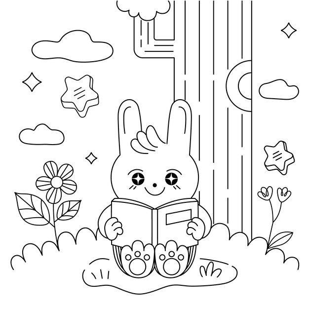 hand drawn kawaii illustration