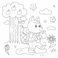 無料ベクター カワイイの手描きイラスト