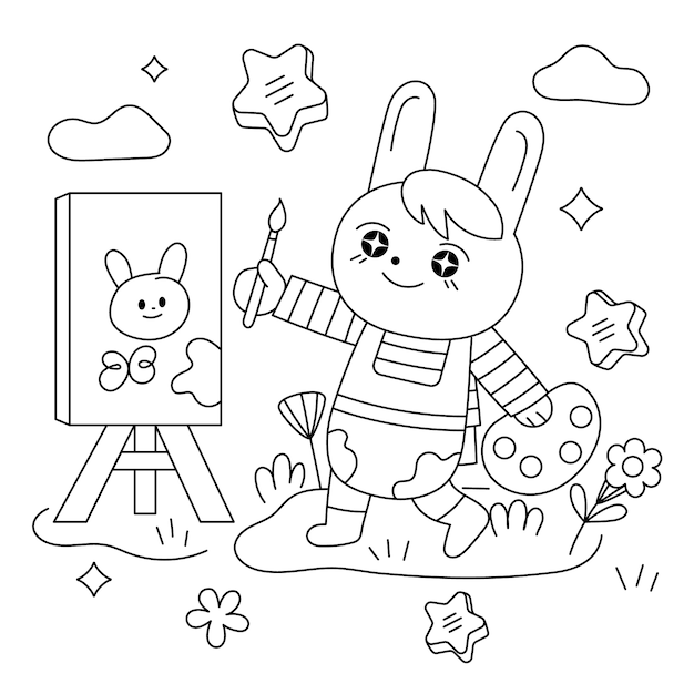 無料ベクター カワイイの手描きイラスト