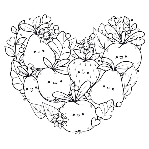 Hand drawn kawaii  illustration