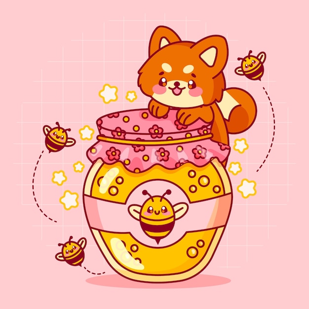 Free vector hand drawn kawaii illustration