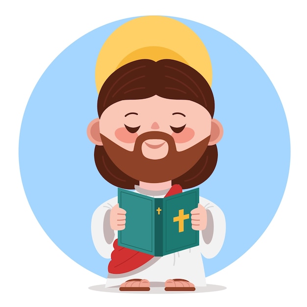 Free vector hand drawn kawaii jesus illustration