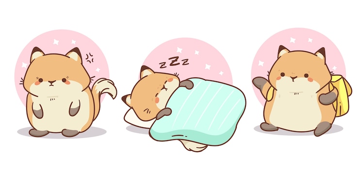 Free Vector hand drawn kawaii pet collection