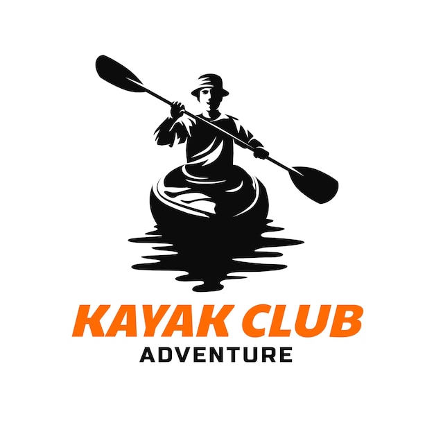 Vettore gratuito design del logo kayak disegnato a mano